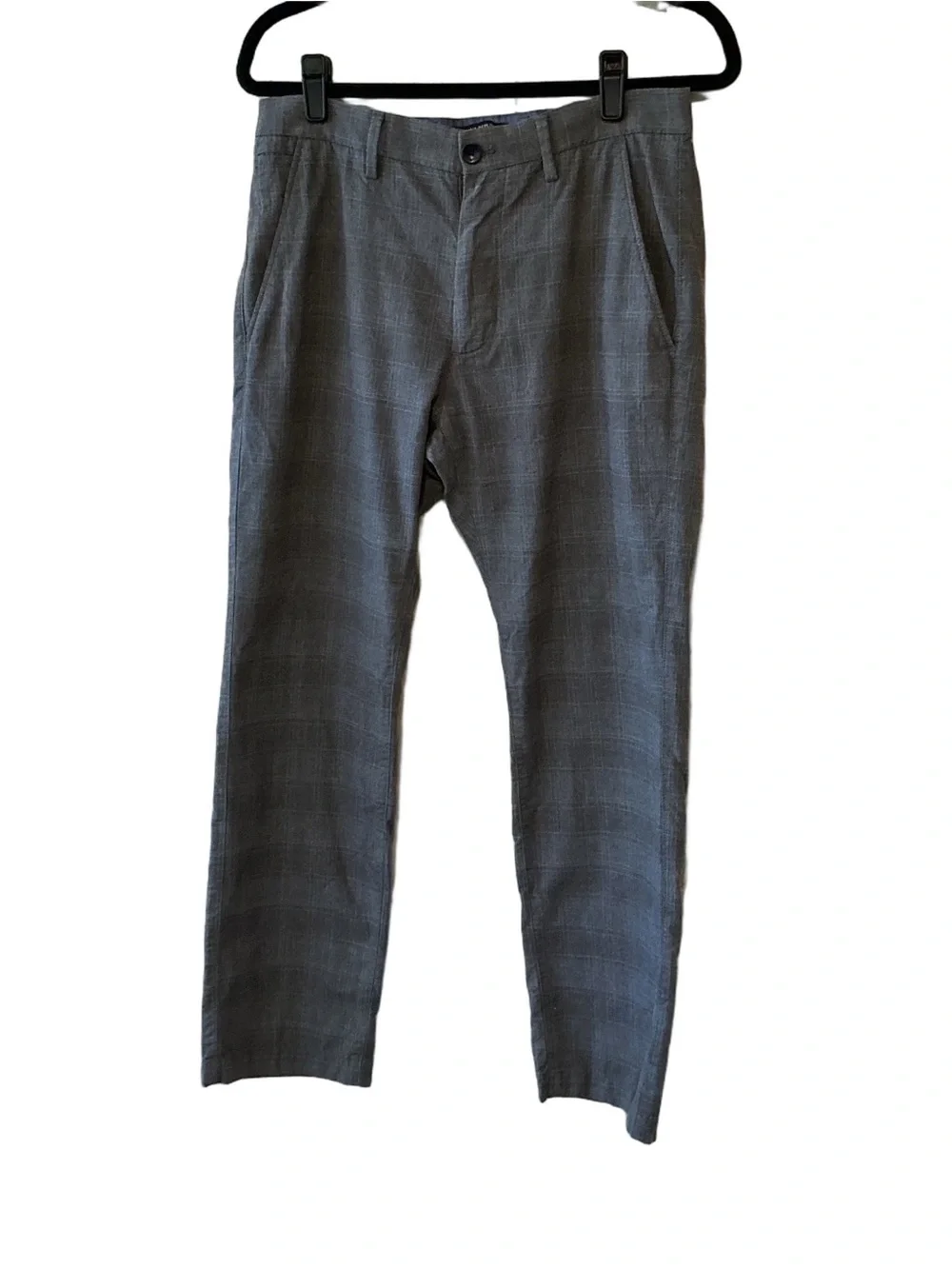 Banana Republic Kentfield Windowpane Plaid Pants 554432 Charcoal Gray Waist 31